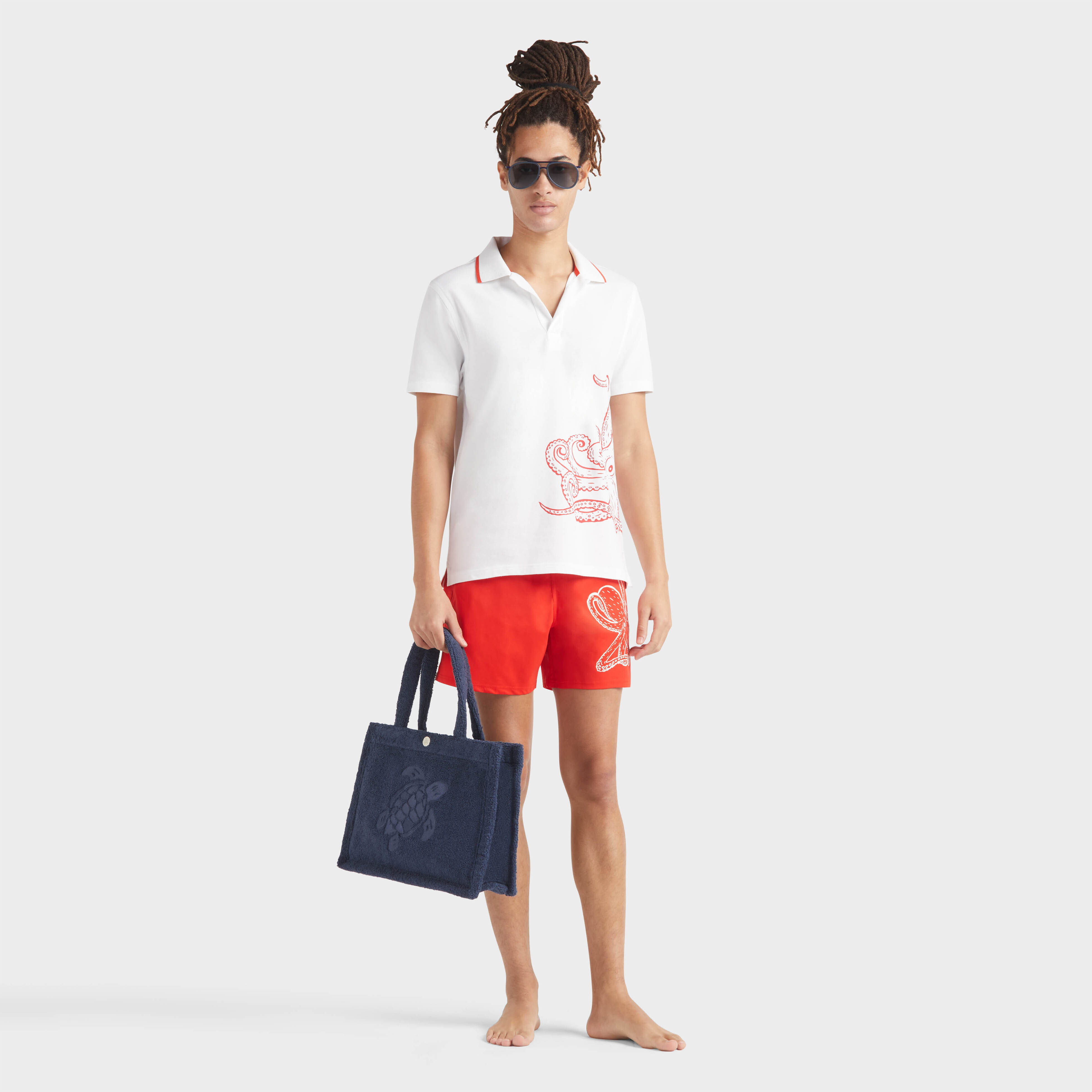 Maillot de bain court stretch homme Poulpe placé