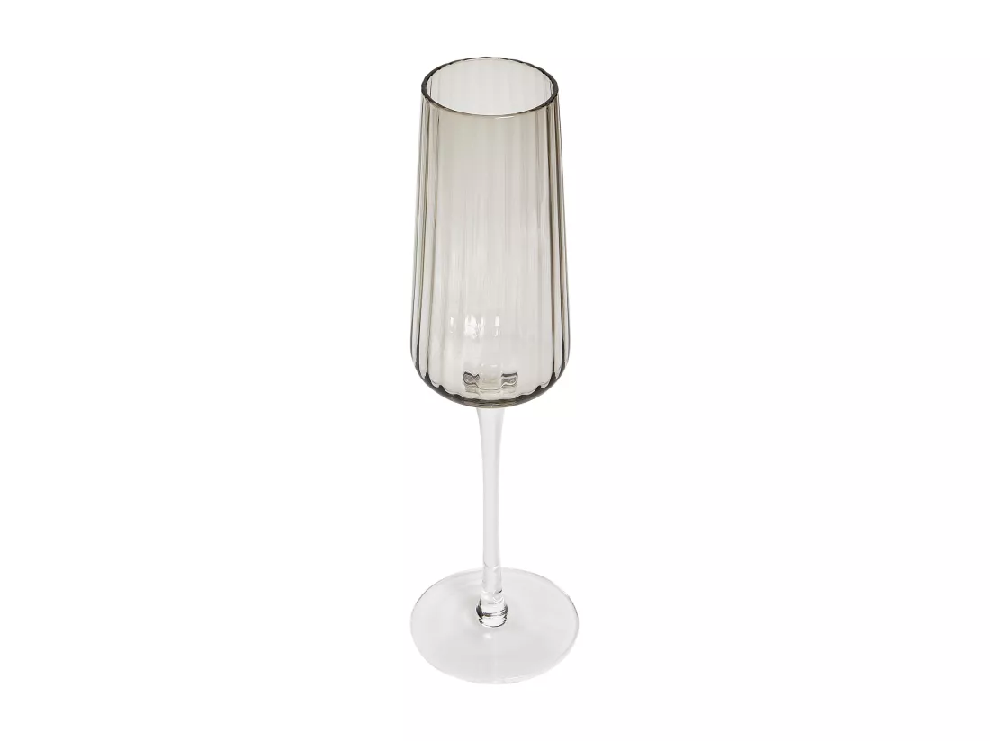 Lot de 4 flûtes à champagne QUARTZ 230 ml Gris