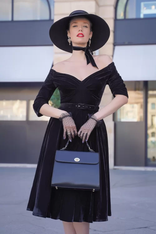 Glamour Bunny Marilyn swing jurk in zwart
