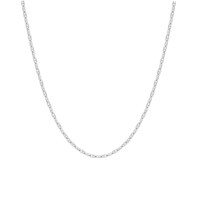 Bracelet mixte 18 cm - Forçat marine - Or blanc 18 Carats - Largeur 1.5 mm