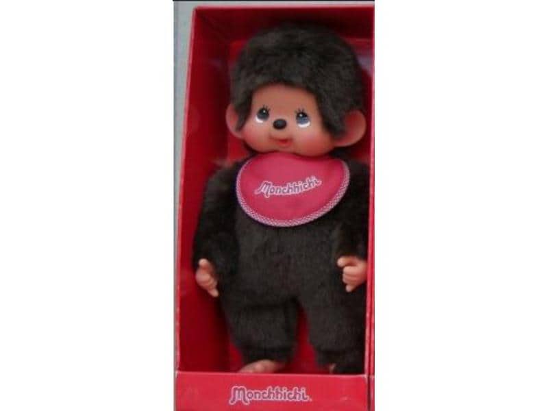 Monchhichi Kuscheltier Classic Boy Red 45 cm Plüsch-Figur mit rotem Latz