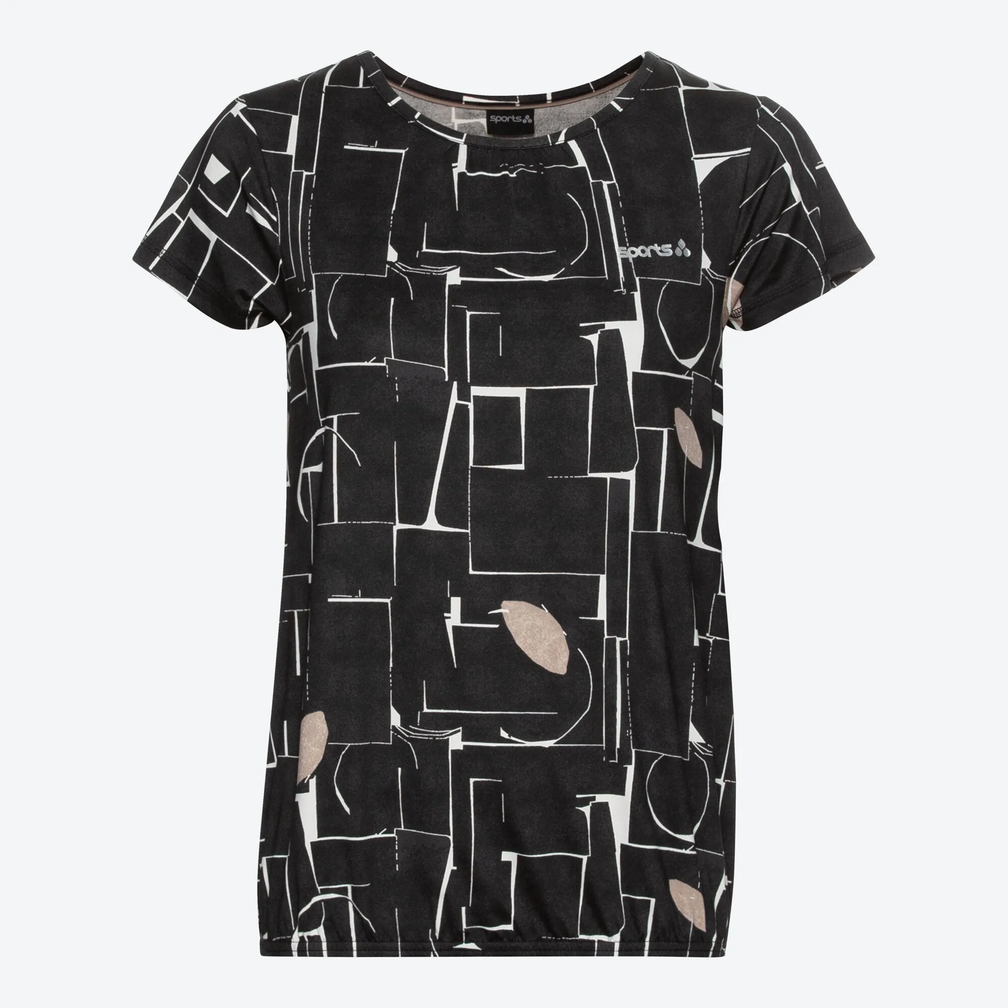 Damen-Fitness-T-Shirt mit elastischem Saum