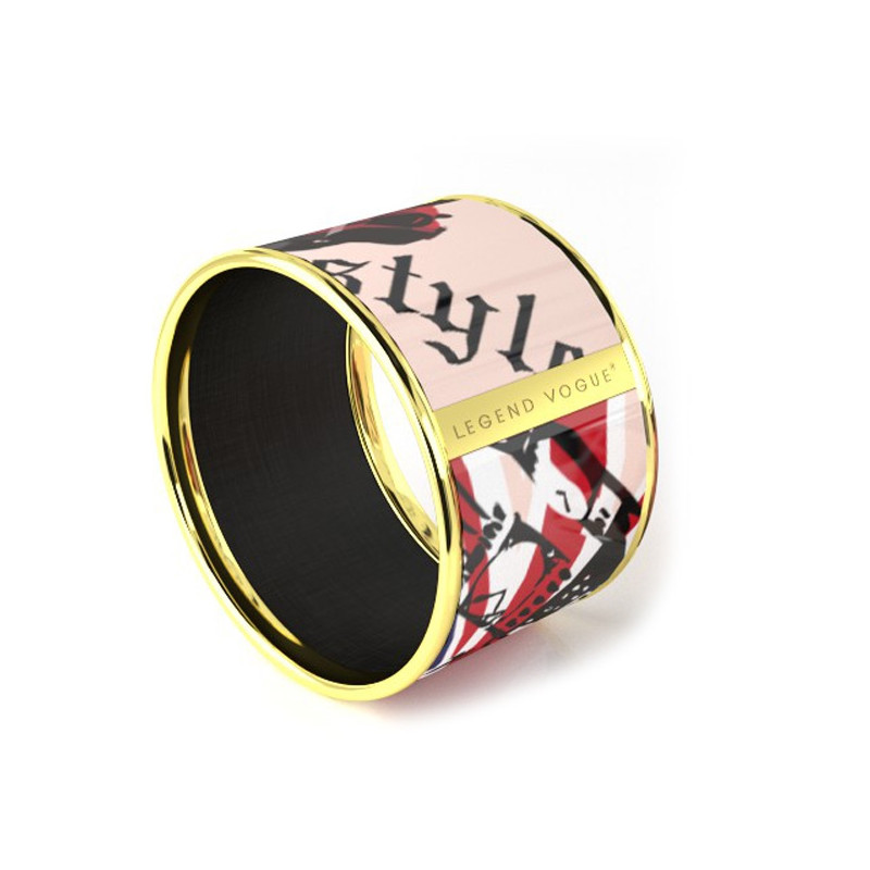 Legend Vogue - Bracelet Bangle Or Jaune Exotic Romance England Bleu Blanc Rouge