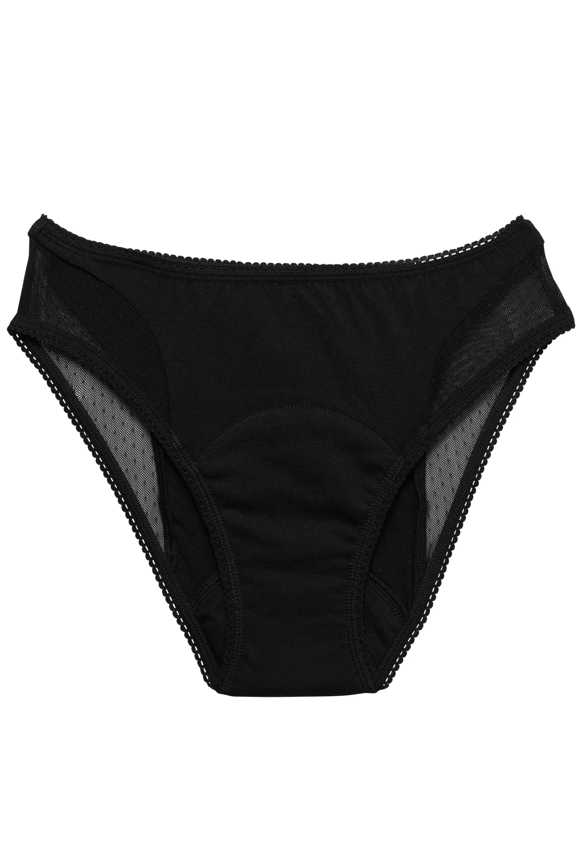 Jho Culotte menstruelle flux normal plumetis noir