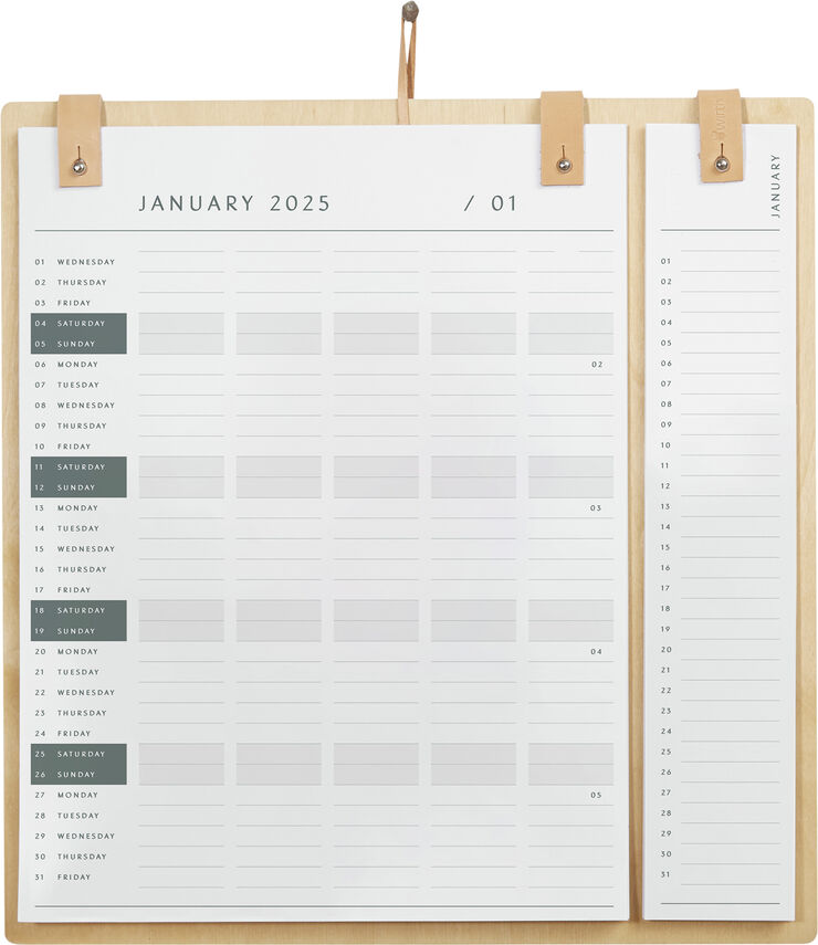 Ekta Living Planner Board 2024 2025 Lysebrun