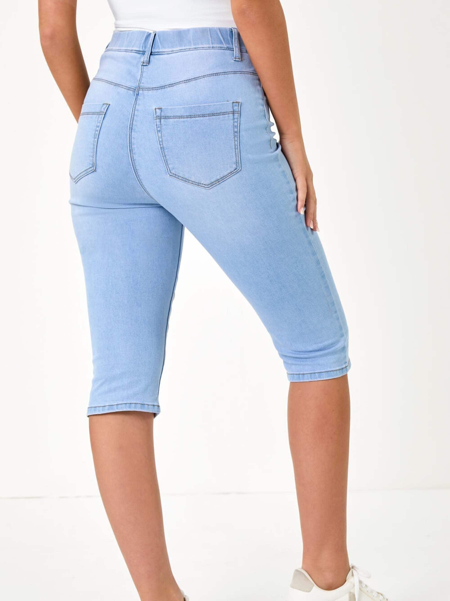 Roman stretchy knielange pedal pusher shorts
