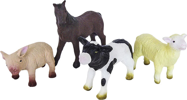 Green Rubber Toys Green Rubber Toys - Bondegårdsdyr - sæt med 4