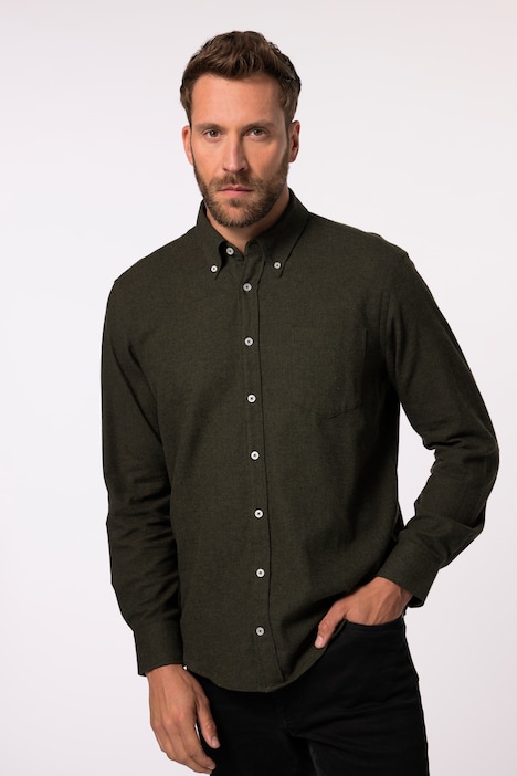 JP 1880 Flanellhemd, Langarm, Buttondown-Kragen, Modern Fit, bis 8 XL