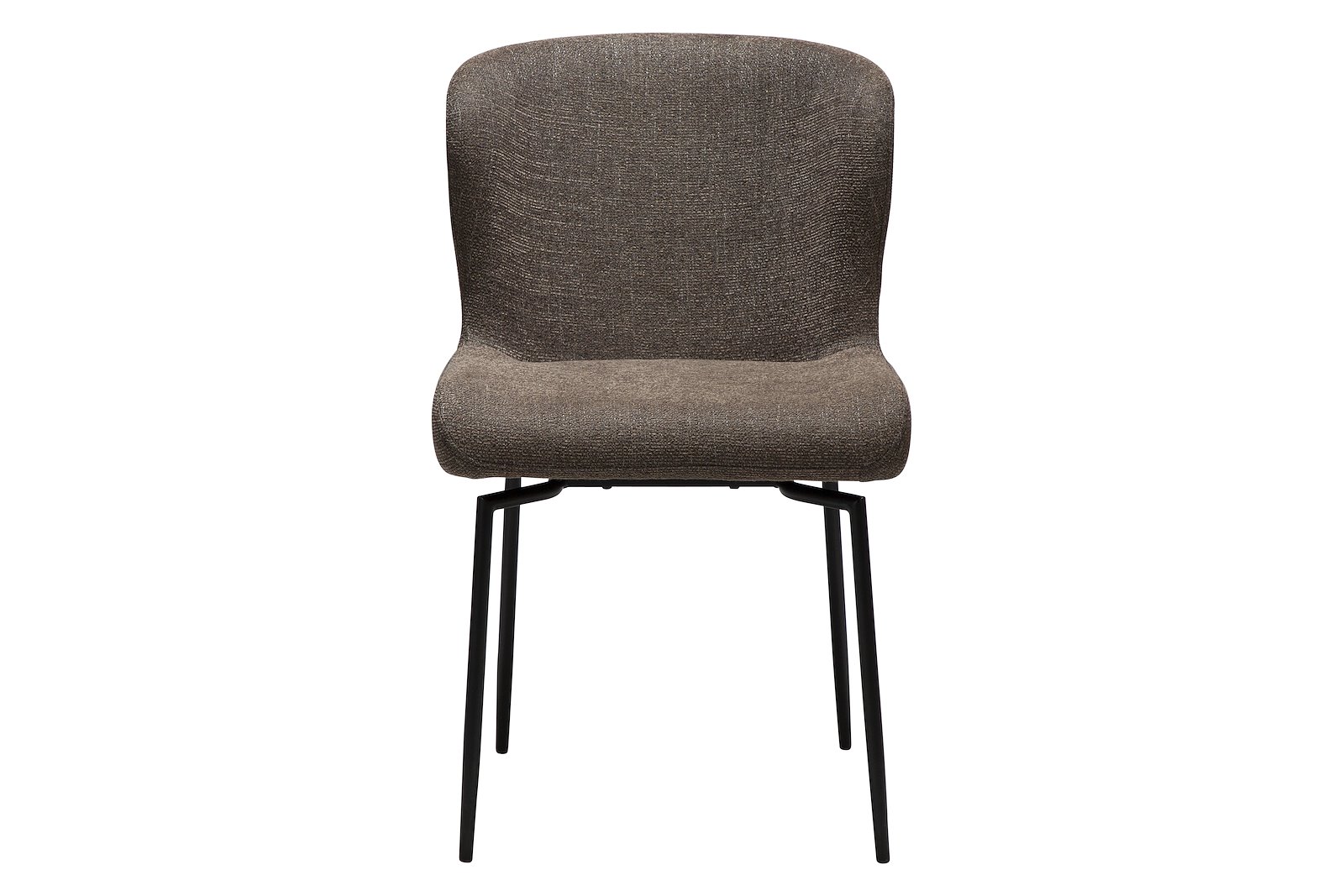 Glam spisestol Med sving og autoretur. Tekstil Bouclé Major Brown med sorte ben