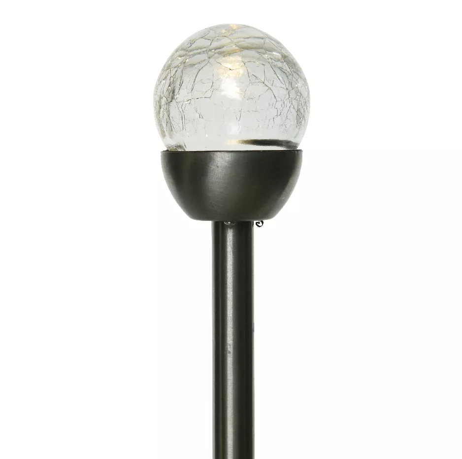Lot de 6 bornes de jardin solaires (H24.5 cm) Verre craquelé Blanc chaud