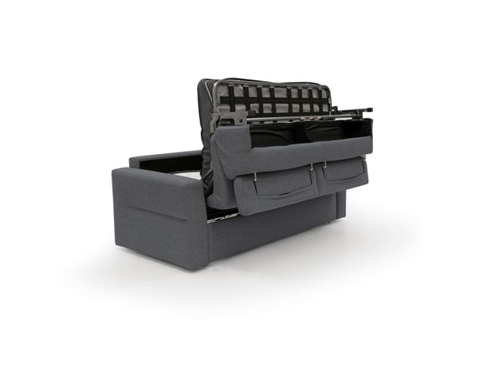 DIVANI.STORE - Canapé lit avalon matelas h18 cm anthracite 3 places maxi