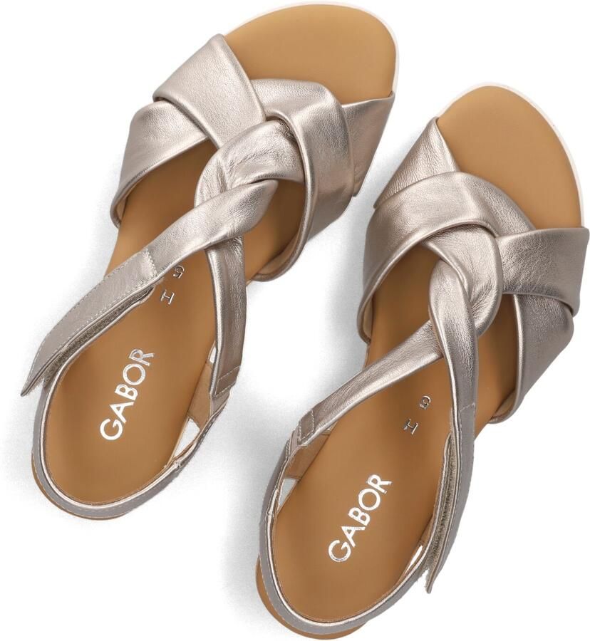 Gabor 761 Sandalen Met Sleehak Dames Zilverkleurig