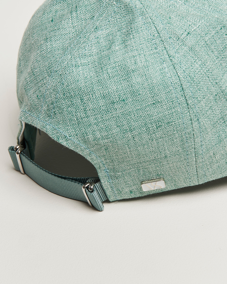 Varsity Headwear Linen Baseball Cap Cyan Green