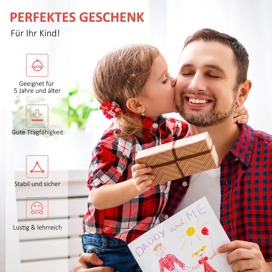 HOMCOM Kinderroller mit höhenverstellbaren Lenker schwarz