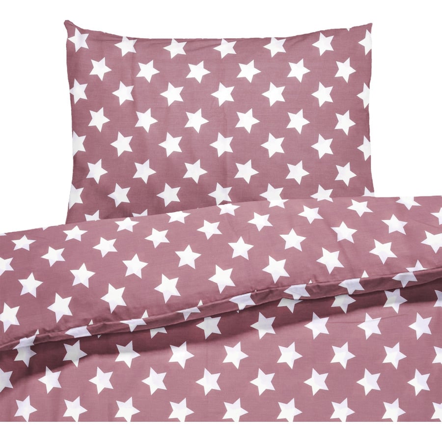 Bettwäsche Satin Herzen rosa 160x210 65x100 Bettanzug Nord