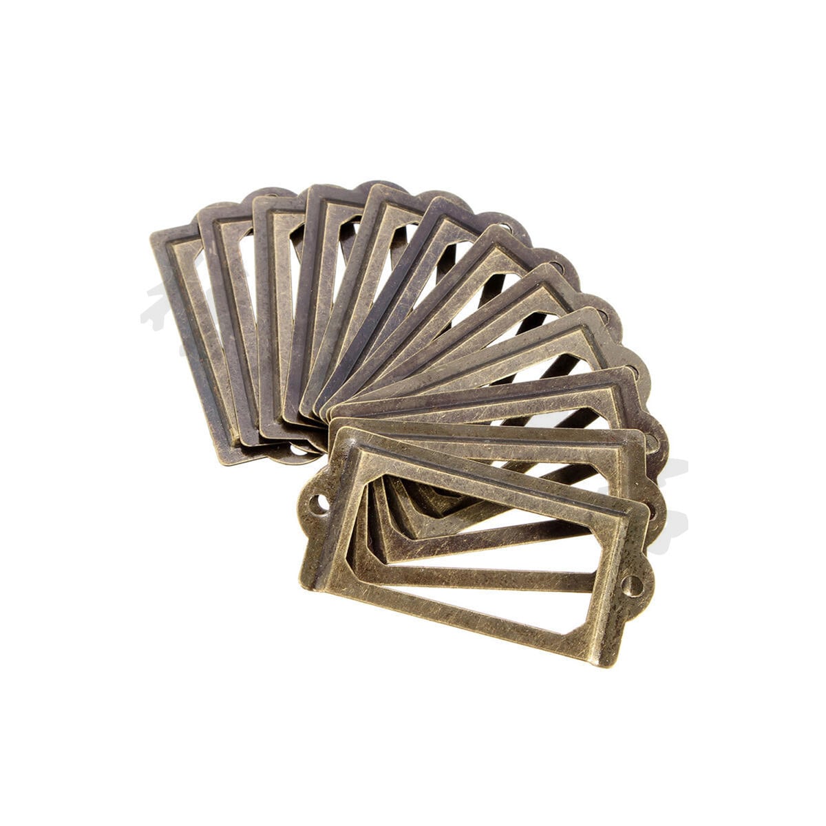 12 stykker Etikettboks Filskuff Etikettholder Metalletiketter Bronse