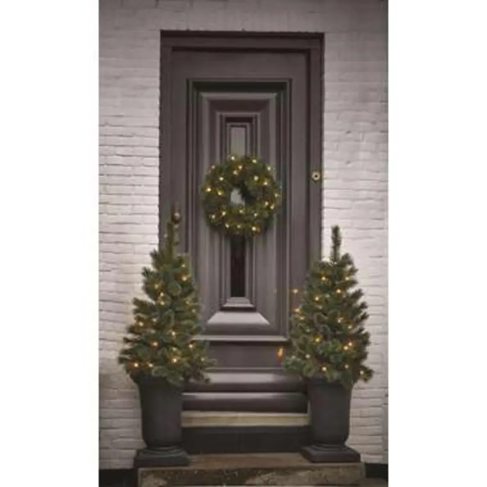 Black Box Trees Glendon Kerstkrans met LED Verlichting - Ø60cm - Groen