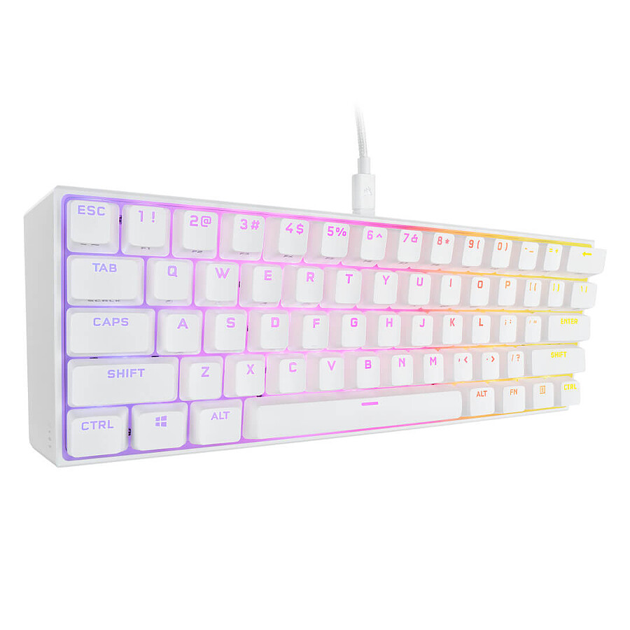 Corsair K65 RGB Mini 60% - Blanc - Cherry MX Red