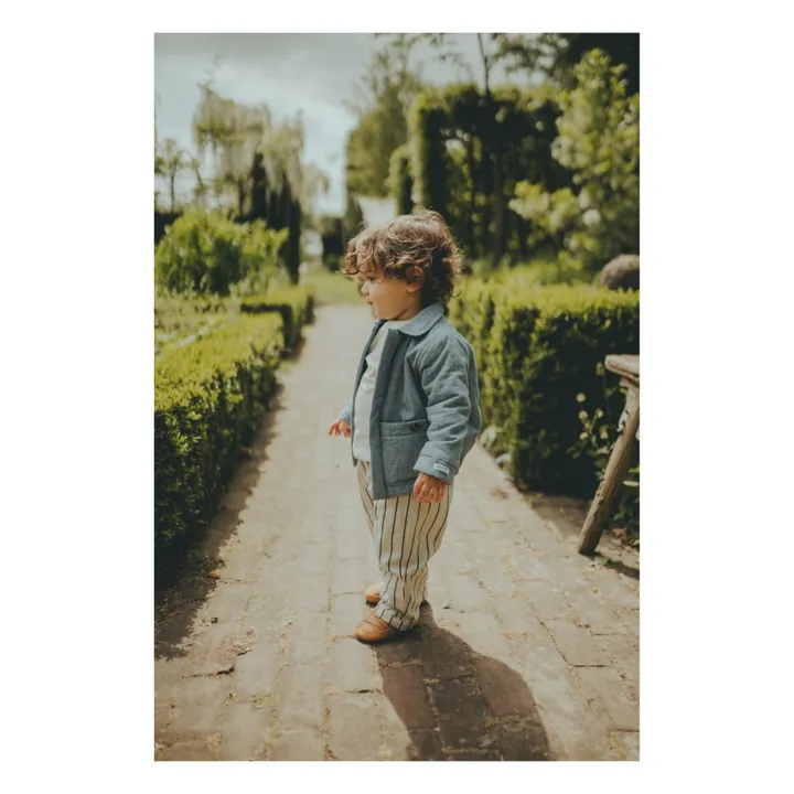 Donsje Pantalon Rayé Mink Lin | Ecru