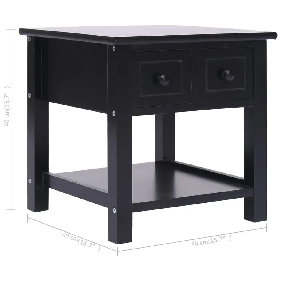vidaXL - Bijzettafel - Zwart - Hout