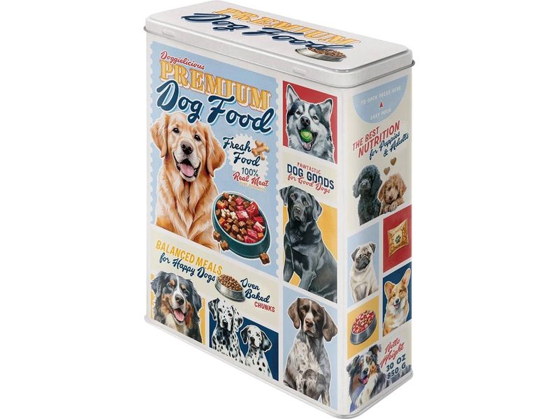 Nostalgic Art Vorratsdose Premium Dog Food 4 l, Mehrfarbig Hochwertige Retro-Blechdose