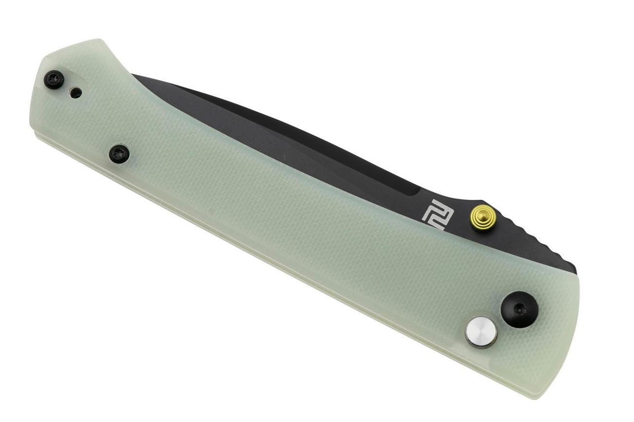 Artisan Cutlery Andromeda 1856P-BNTG, PVD AR-RPM9, Natural Green G10 zakmes, Ray Laconico design