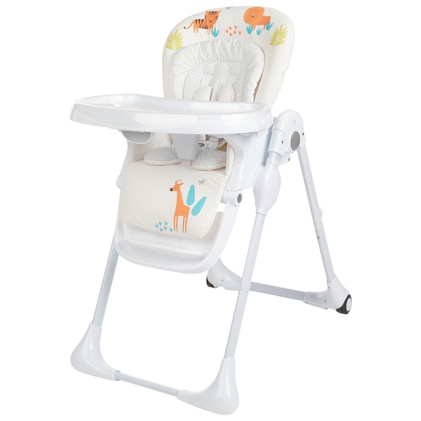 Chaise haute réglable Jude 0+ - Crazy Jungle - Ecru
