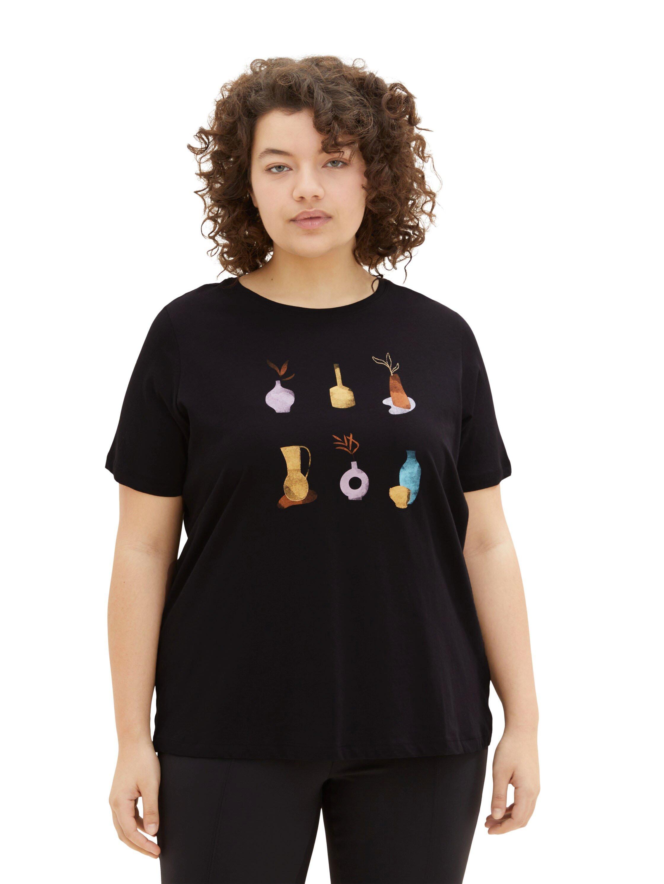 T-Shirt mit Frontdruck, aus Baumwolle