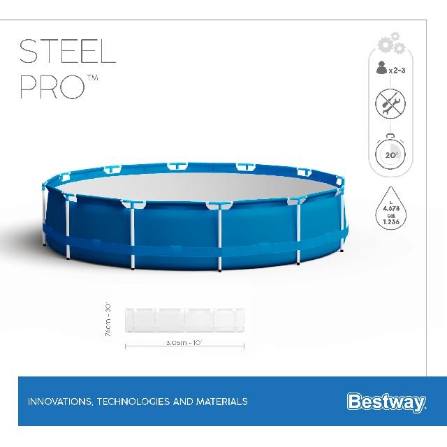 Bestway Zwembad Sirocco Frame Wit Pro Max Rond 305cm