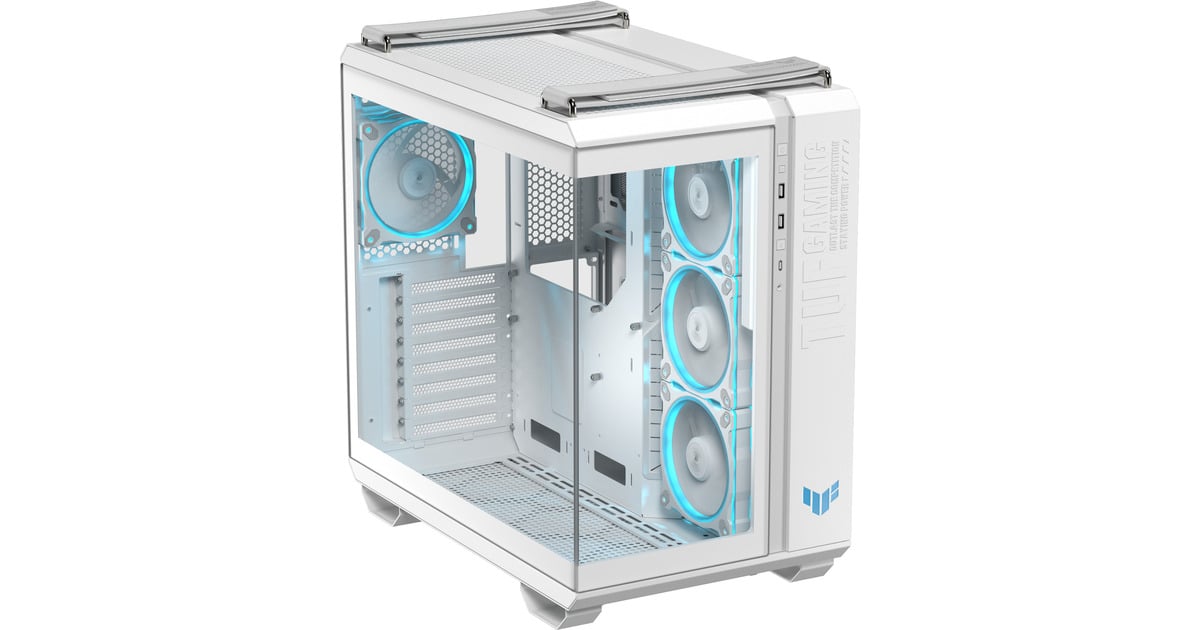 ASUSTUF Gaming GT502 Horizon ARGB midi tower behuizing  (Wit | 3x USB-A | 1x USB-C | Tempered Glass)