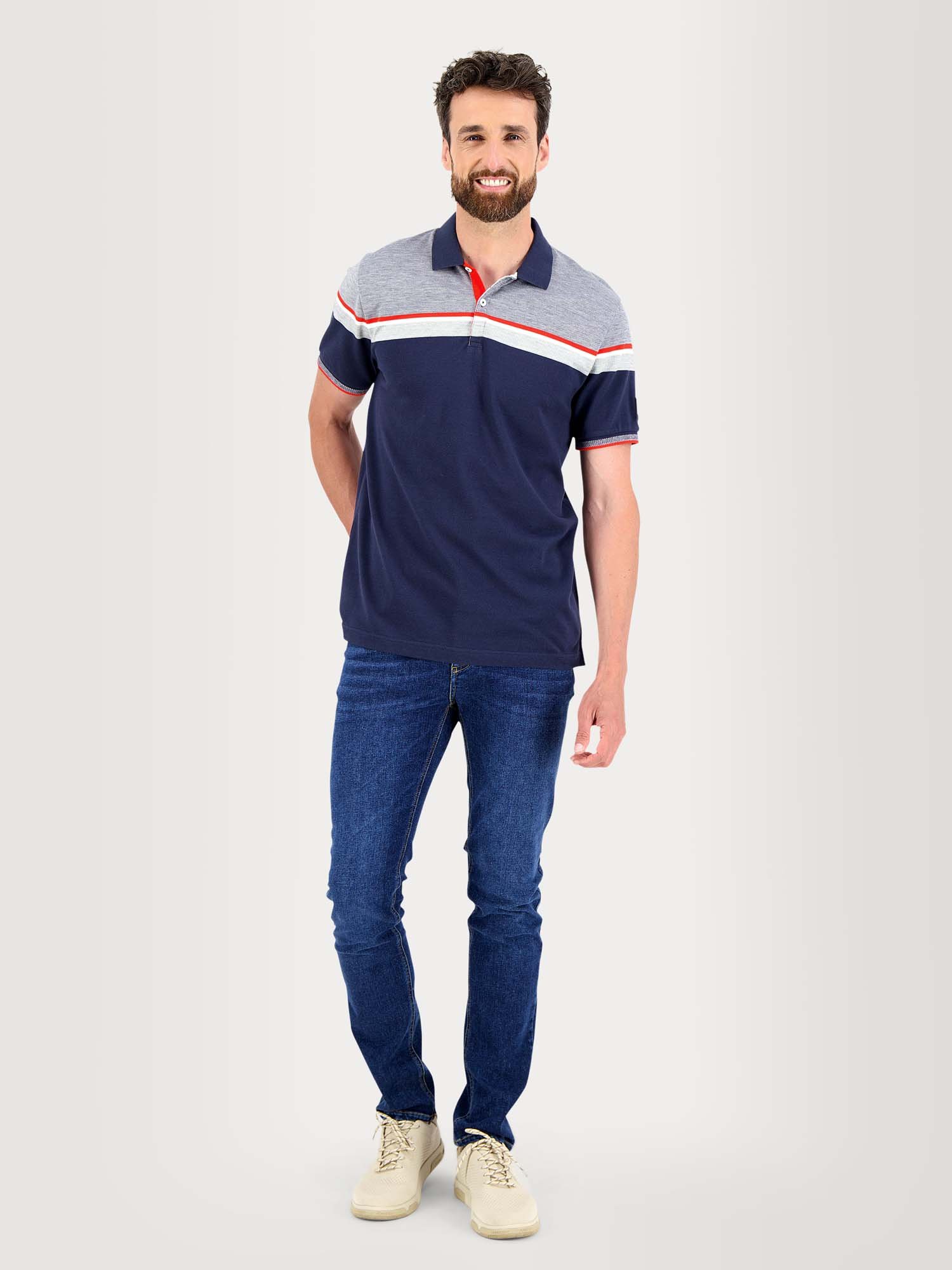 Polo Homme Manches Courtes Coton Biologique Marine