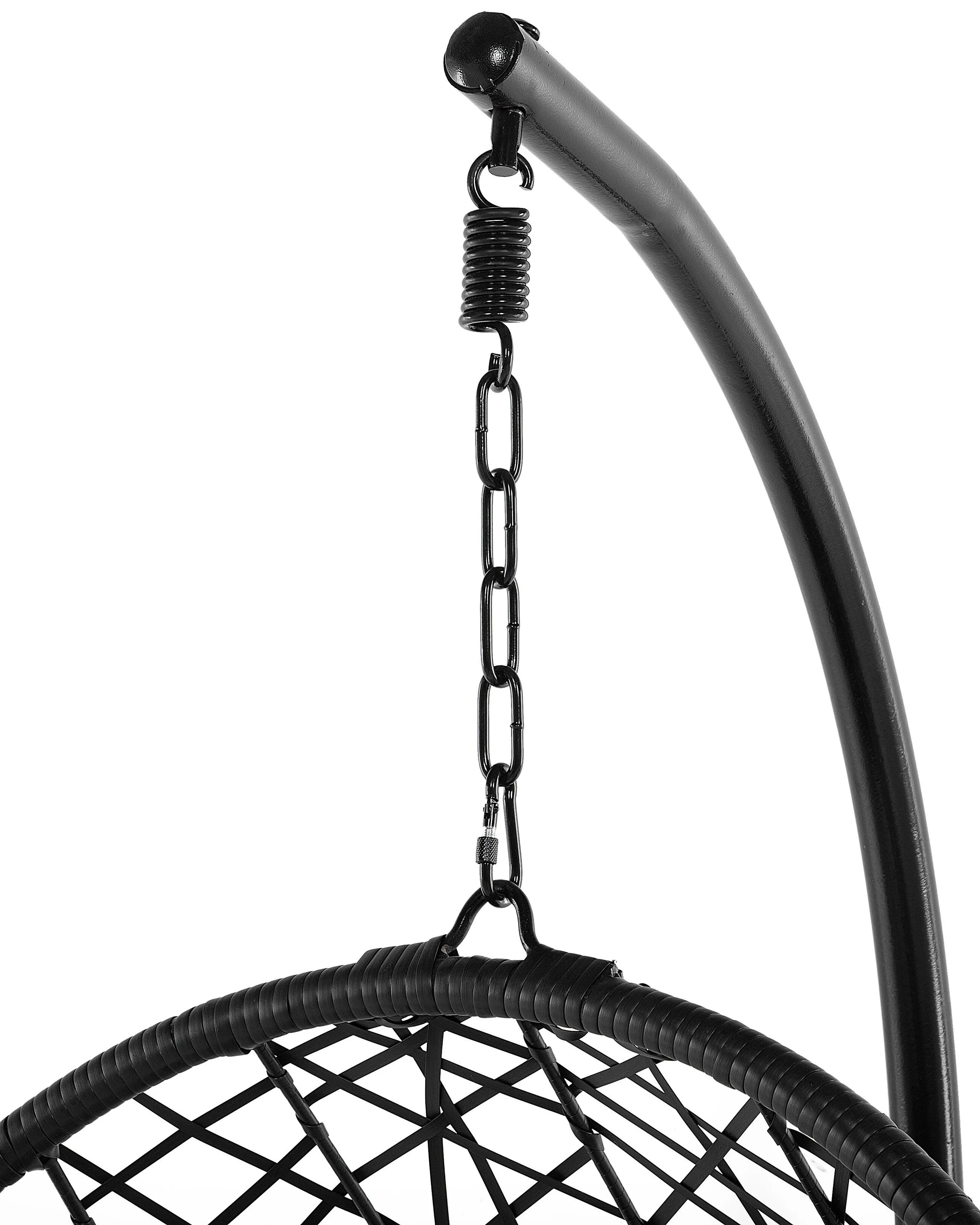 Hangstoel met standaard ALATRI PE rotan Zwart