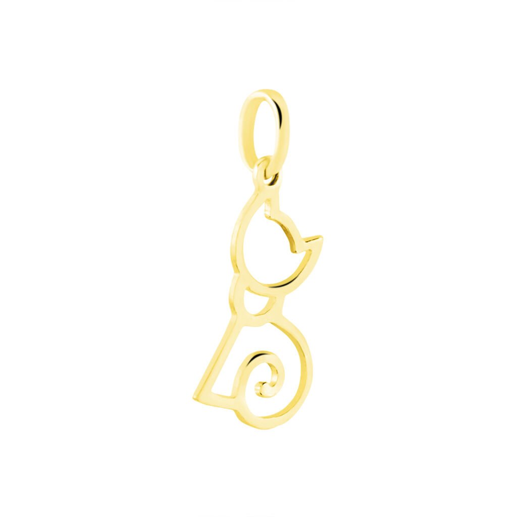 Pendentif Egee Chat Or Jaune