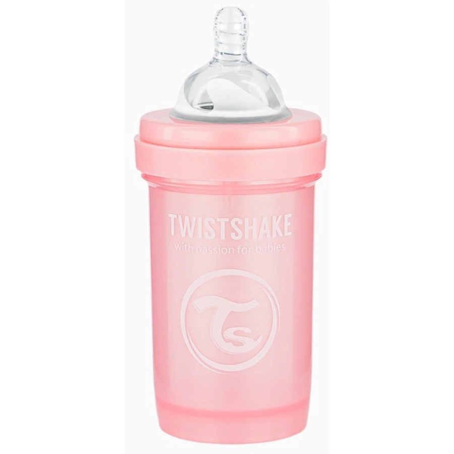 Twistshake Babyflasche Anti-Kolik ab 0 Monate 180 ml, Pearl Pink