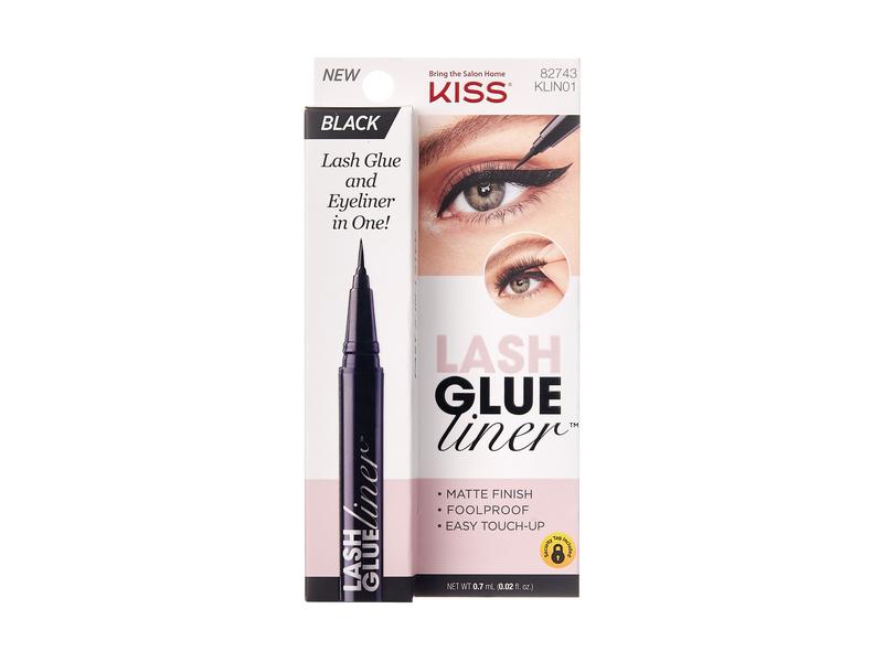 Kiss Wimpernkleber Lash GlueLiner Black Black Langanhaltender Wimpernkleber-Eyeliner zum Anbringen jeglicher künstlicher Wimpern