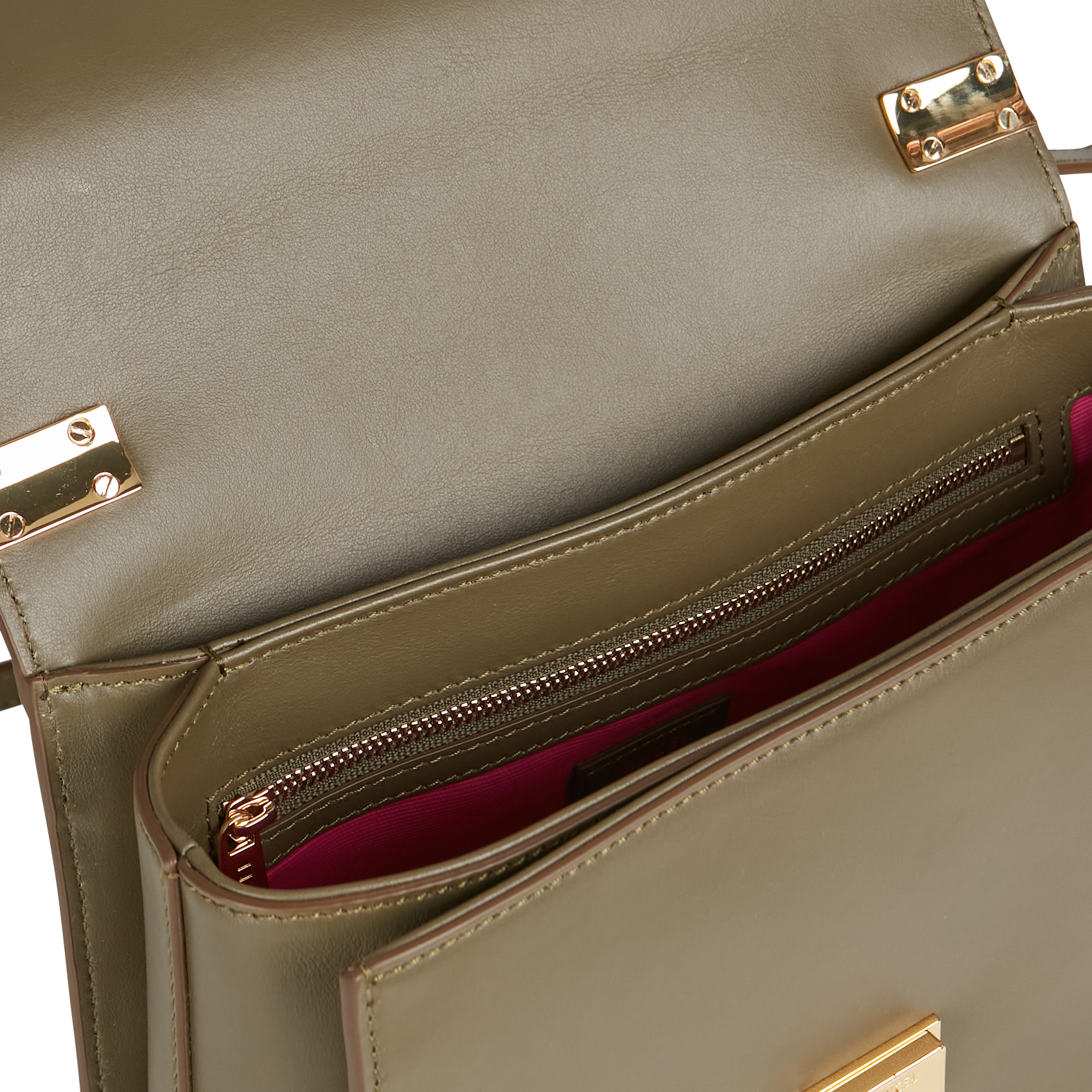 ROXANE - Sac bandoulière en cuir lisse | Kaki