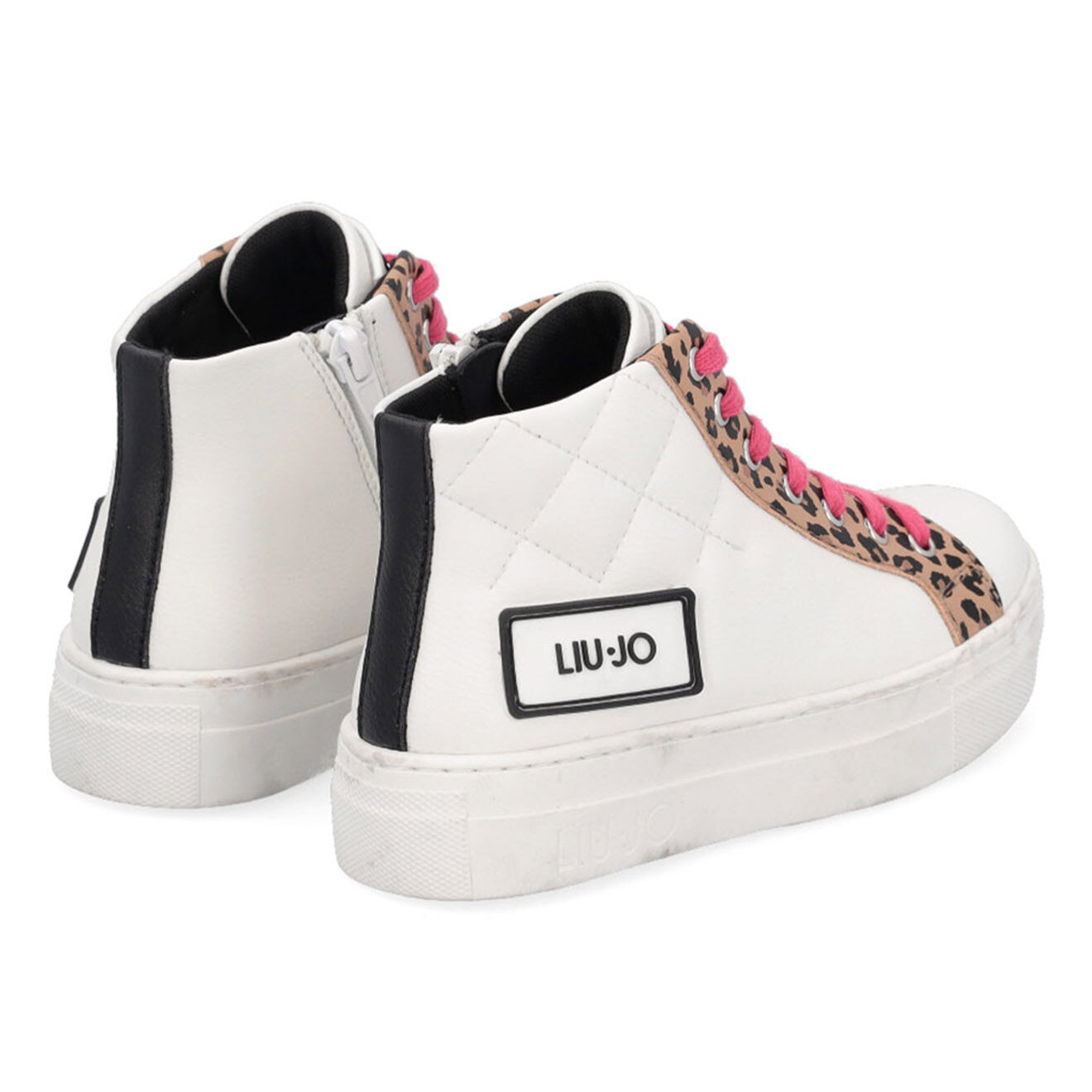 Liu-Jo Sneakers en Cuir Alia blanc/rose/léopard