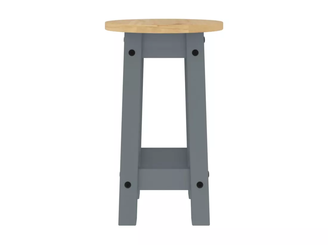 Tabourets de bar lot de 2 gris bois massif de pin