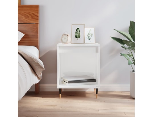 VIDAXL - Table de chevet blanc brillant 40x35x50 cm bois d’ingénierie