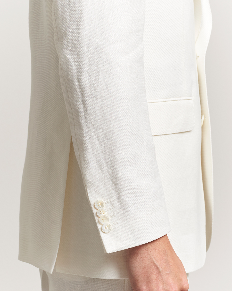 Oscar Jacobson Faldo Diagonal Linen/Tencel Tuxedo White