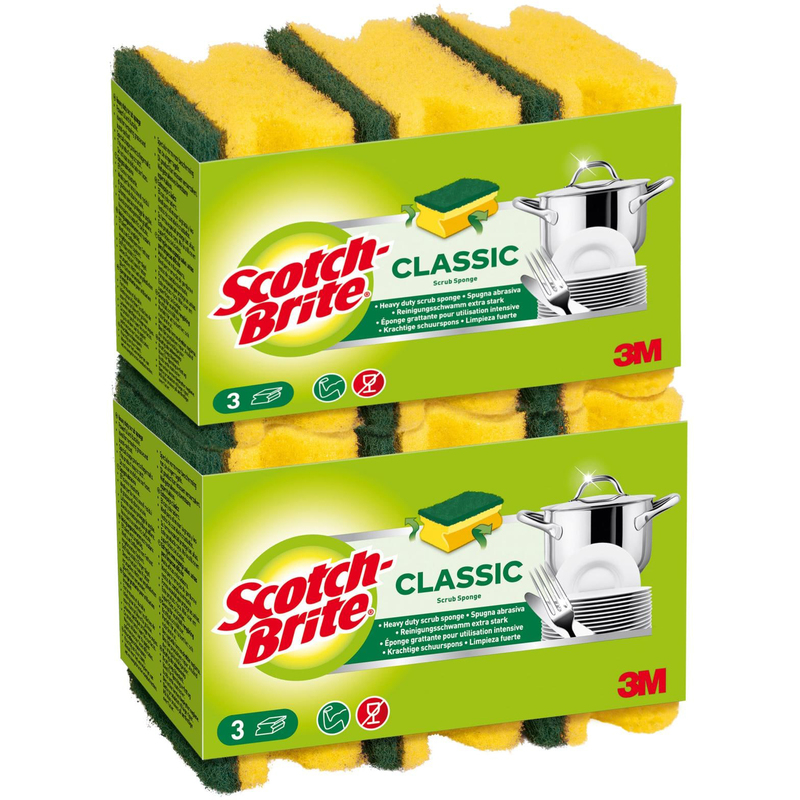Scotch-Brite Reinigungsschwämme Classic, 6 Stück, gelb/grün