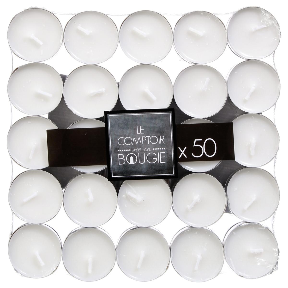 BOUGIE CHAUFFE PLAT MANY BLANC D.3.7CM X50 PIECES