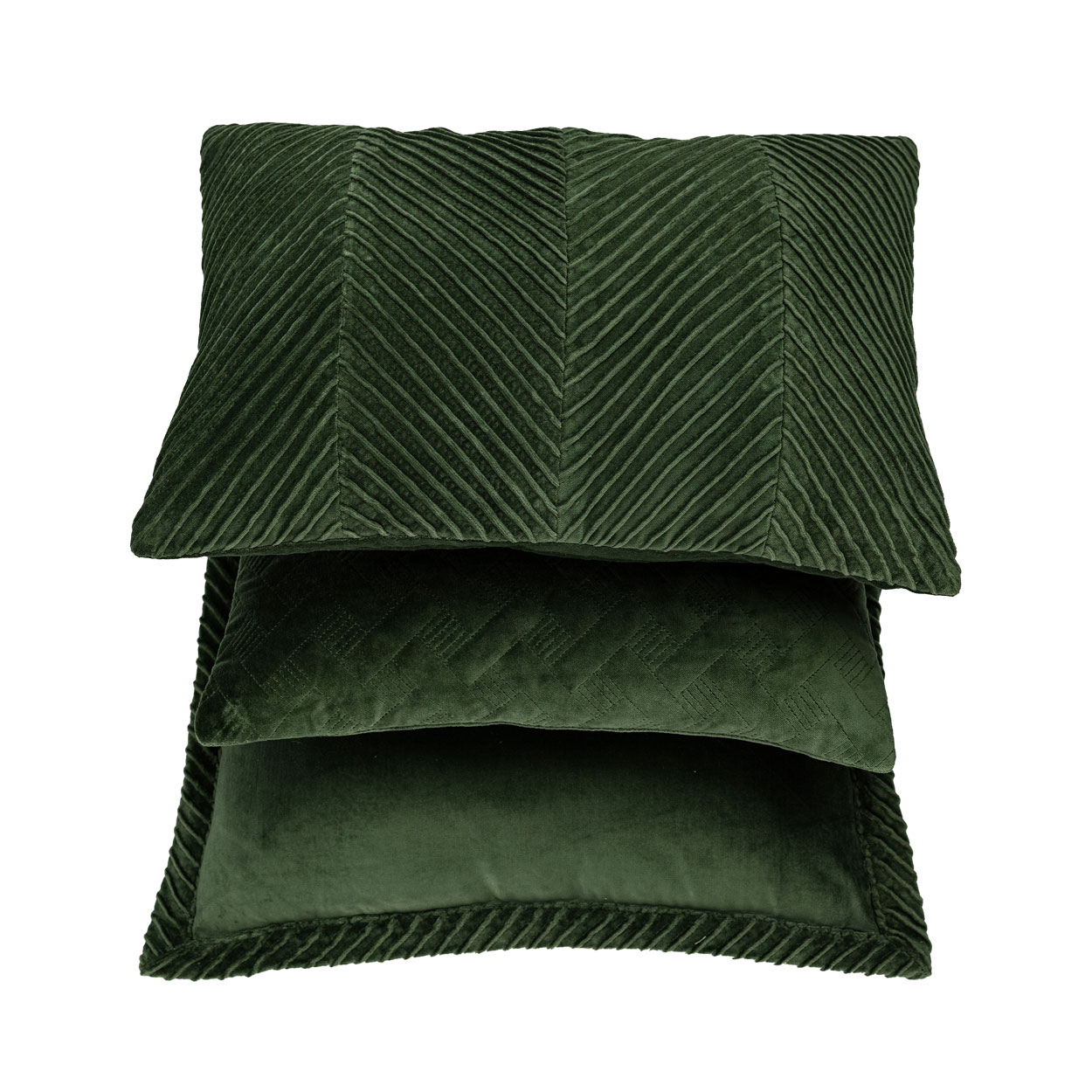 Sierkussen velours Tucked border cassavegreen 50x50 cm