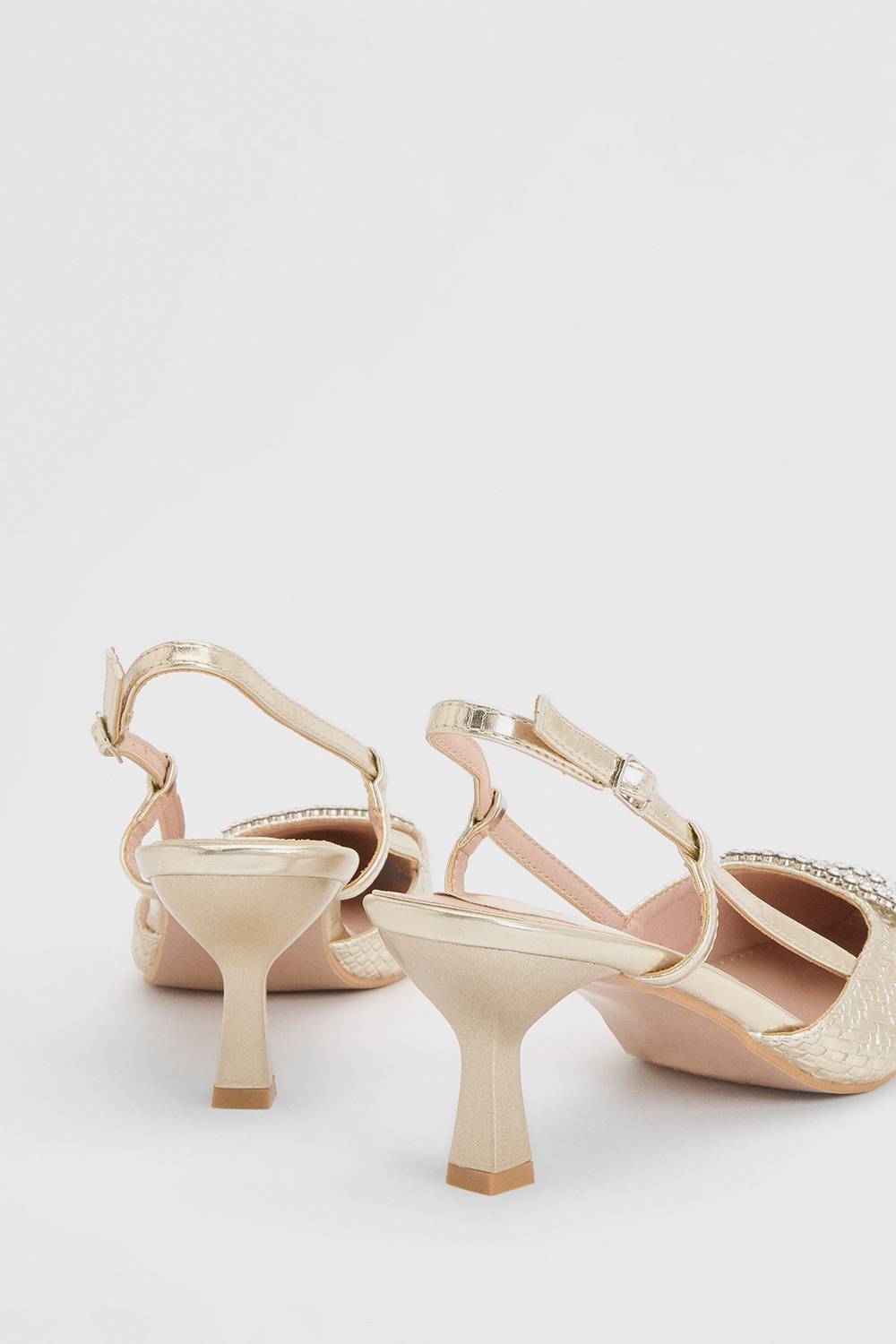 Oasis Escarpins Layla À Talon Bobine Bout Pointu Finition Carrée Ornements Tressés En Synthétiquecuir