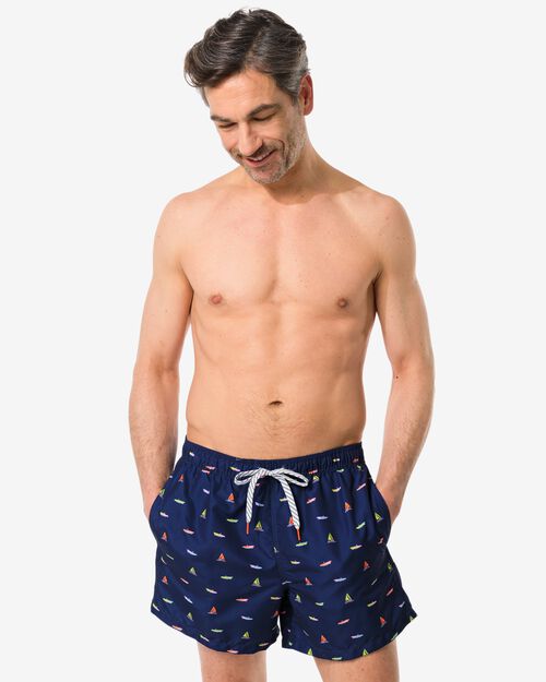 maillot de bain homme bateaux bleu foncé