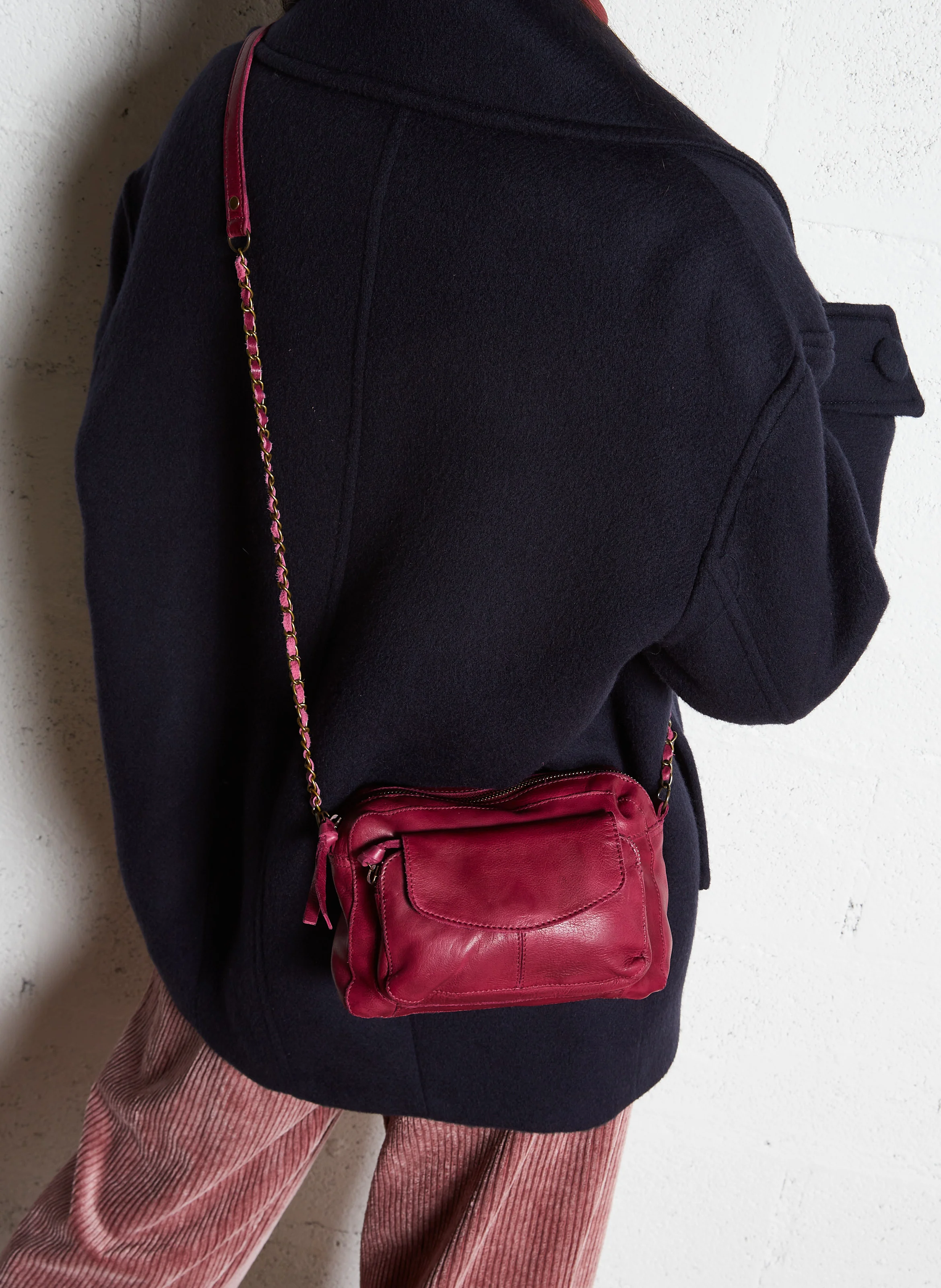 NAINA - Sac bandoulière en cuir | Violet