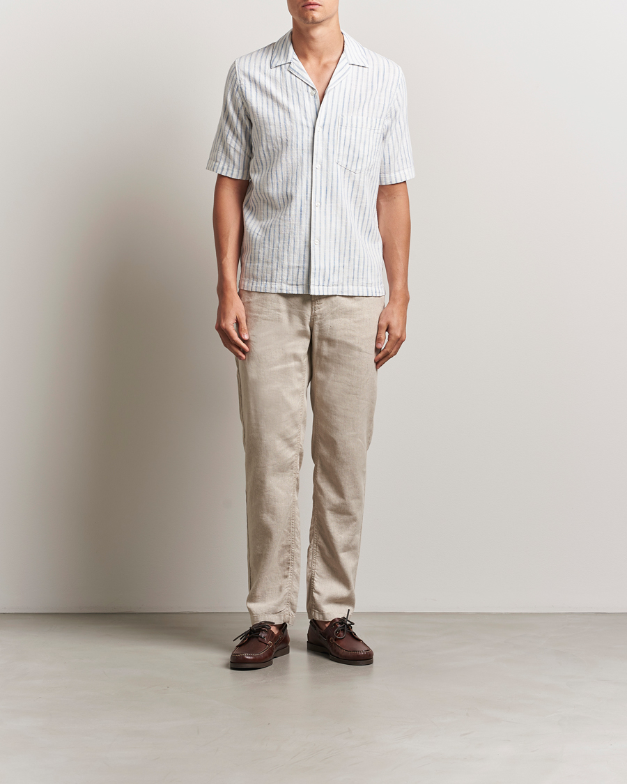 Samsøe Samsøe Oscar Striped Short Sleeve Shirt Clear Cream