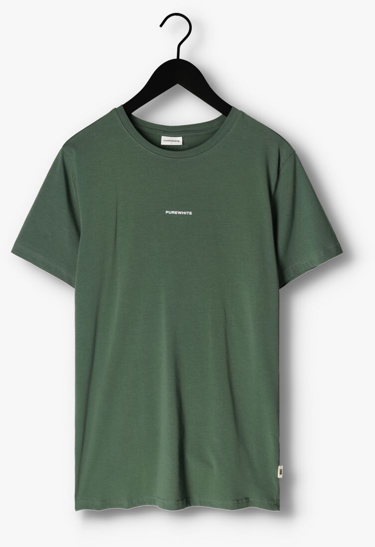PUREWHITE donkergroene purewhite t-shirt tshirt with small logo on chest and big back print
