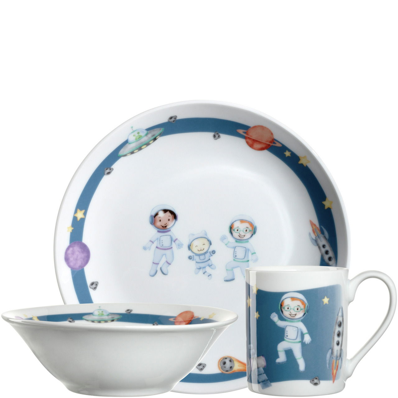Leonardo Kindergeschirr Weltall 3-tlg. BAMBINI AVVENTURA