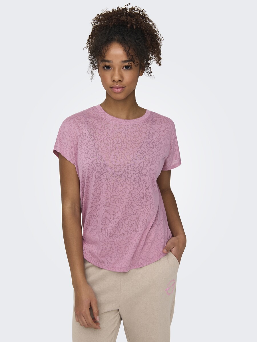 ONLY PLAY<br>Camiseta com gola redonda e mangas curtas